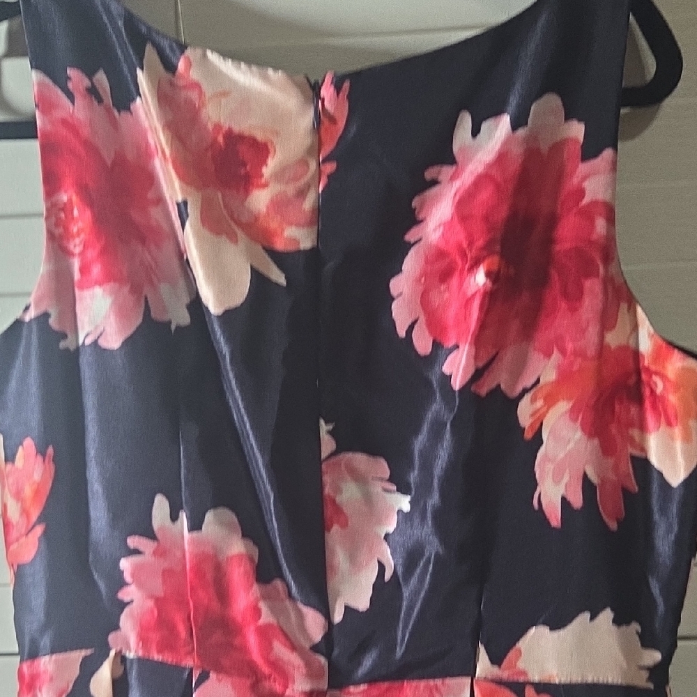 Jessica Howard Navy Midi Dress with Pink Floral Print - Picture 6 of 10